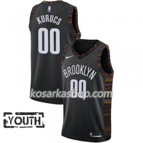 Dres Brooklyn Nets Rodions Kurucs 00 Nike 2018-19 City Edition Crna Swingman - Dječji